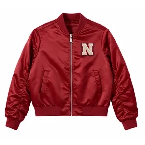 Women MA 1 Style Nylon Bomber Jacket