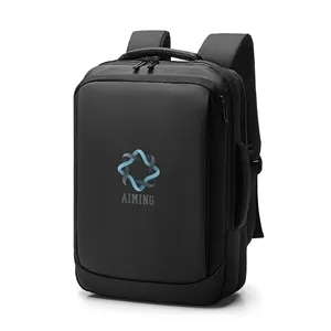 Carry On 3-Way Convertible PU Leather Laptop Backpack