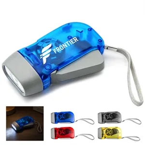 3 LED Hand Crank Flashlight W/ Lanyard