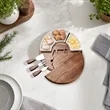 Round Acacia Cheese Board Charcuterie Set W/ Tools & Bowls | https://www.bestnamebadges.com