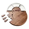 Round Acacia Cheese Board Charcuterie Set W/ Tools & Bowls | https://www.bestnamebadges.com