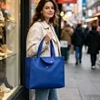 Foldable Non Woven Shopping Bag W/ Snap Flap | https://www.bestnamebadges.com