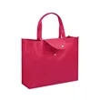 Foldable Non Woven Shopping Bag W/ Snap Flap | https://www.bestnamebadges.com