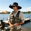 Wide Brim Bucket Hat With Fans Solar Power | https://www.bestnamebadges.com