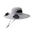 Wide Brim Bucket Hat With Fans Solar Power | https://www.bestnamebadges.com