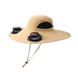 Wide Brim Bucket Hat With Fans Solar Power | https://www.bestnamebadges.com