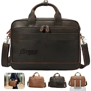 14" Vintage Genuine Leather Laptop Bags Briefcase