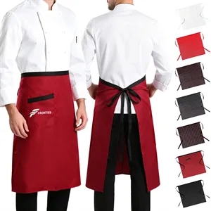 Unisex Long Lacing Half Waist Apron With Pocket