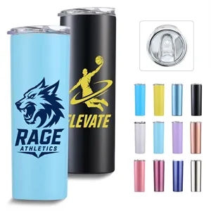 20 Oz Stainless Steel Insulated Skinny Tumbler W/ Slid Lid