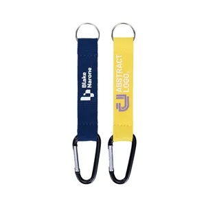 3/4" Custom Carabiner Keychain Pocket Lanyards With Keyring