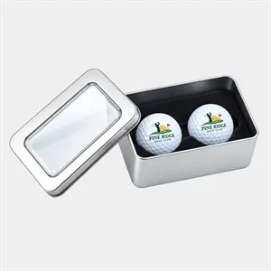 TiTUS® 2 Golf Ball Gift Set in Silver Window Box