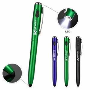 Custom 3 In 1 LED Flashlight Stylus Pen