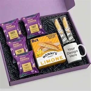 Custom Gift Set - 11 oz Mug, Biscotti & Coffee Sampler