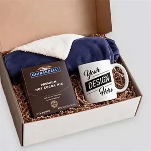 Cozy Gift Set - Sherpa Throw, Beanie & Cocoa