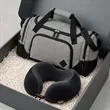 Custom Travel Gift Set - 21" Weekender Duffle & Neck Pillow | https://www.bestnamebadges.com