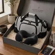 Custom Travel Gift Set - 21" Weekender Duffle & Neck Pillow | https://www.bestnamebadges.com