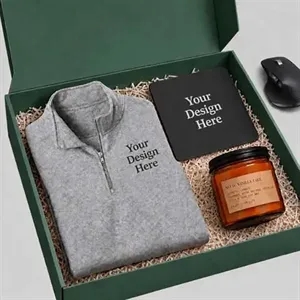 Work From Home Gift Set - Quarter-Zip, Mousepad & Candle