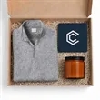 Work From Home Gift Set - Quarter-Zip, Mousepad & Candle | https://www.bestnamebadges.com