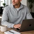 Work From Home Gift Set - Quarter-Zip, Mousepad & Candle | https://www.bestnamebadges.com