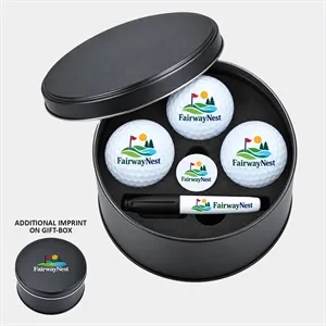 TiTUS® 3 Golf Ball Gift Set with Marker & Pen in Tin