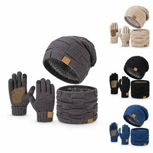 Unisex Winter 3 Piece Set - Loose Beanie, Scarf & Warm Glove