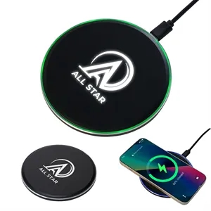 15W Wireless Charging Pad With LED Logo Display