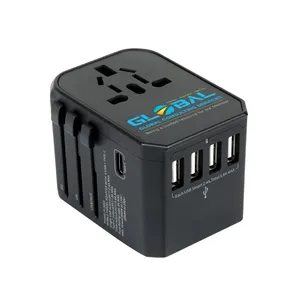 Travel Adapter With 4 USB-A And 1 Type-C Ports