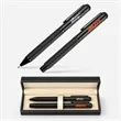 TiTUS® Gun Metal Ballpoint & Rollerball Duo Gift Box | https://www.bestnamebadges.com