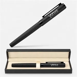 TiTUS® Dimond Pattern Gun metal Rollerball Pen Gift Box