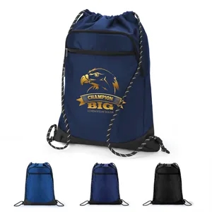 Water-Resistant Nylon Drawstring Backpack