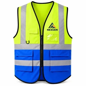 Two-Tone High-Visibility Reflective Pocket Vest