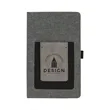 Gray Leatherette Journal with Cell/Card Slot | https://www.bestnamebadges.com