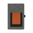 Gray w/Rawhide Leatherette Journal with Cell/Card Slot | https://www.bestnamebadges.com