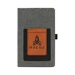 Gray w/Rawhide Leatherette Journal with Cell/Card Slot | https://www.bestnamebadges.com