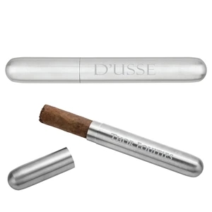 Robusto Stainless Steel Cigar Tube | https://www.bestnamebadges.com