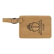 Bamboo Leatherette Luggage Tag | https://www.bestnamebadges.com
