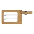 Bamboo Leatherette Luggage Tag | https://www.bestnamebadges.com