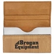 Laserable Bamboo Leatherette Business Card Holder | https://www.bestnamebadges.com