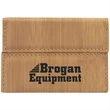 Laserable Bamboo Leatherette Business Card Holder | https://www.bestnamebadges.com