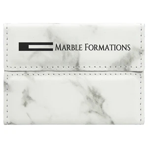Laserable Marble Leatherette Business Card Holder