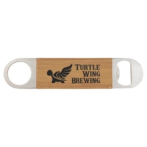 Bamboo Leatherette Bottle Opener