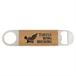 Bamboo Leatherette Bottle Opener | https://www.bestnamebadges.com