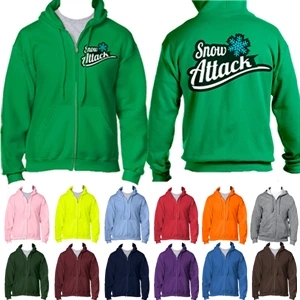 Athletic Winter Hooded Sweatshirt w/ Full Zip 7.5 oz | https://www.bestnamebadges.com