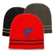 Acrylic Solid Color Beanie w/ Knit stripe | https://www.bestnamebadges.com