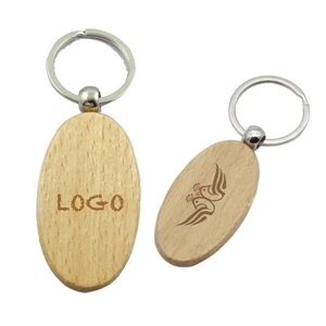Promotional Oval Wooden Key Holder