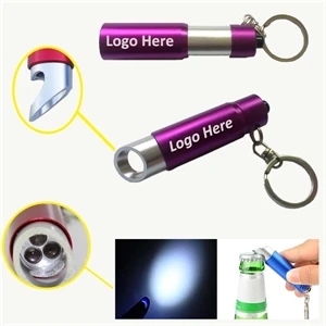 LED Keychain Flashlight Aluminum Bottle Opener