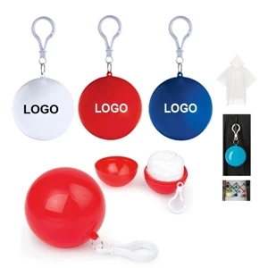 Disposable Poncho Ball Key Chain