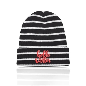 Caribou Striped Knitted Beanies | https://www.bestnamebadges.com