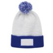 Fuji Two-Tone Patch Pompom Beanies | https://www.bestnamebadges.com