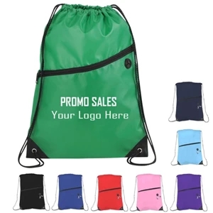 Zipper Drawstring Tote Bag